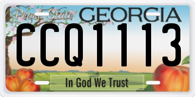 GA license plate CCQ1113