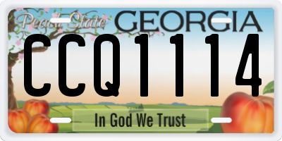 GA license plate CCQ1114
