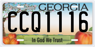 GA license plate CCQ1116