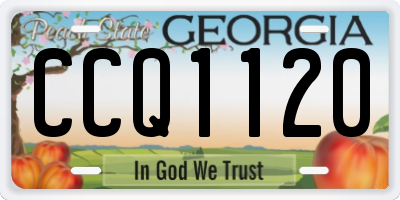 GA license plate CCQ1120