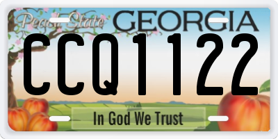 GA license plate CCQ1122
