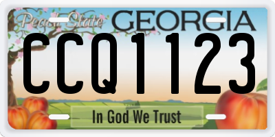 GA license plate CCQ1123