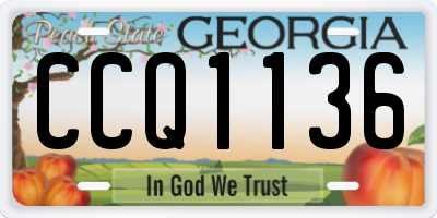GA license plate CCQ1136