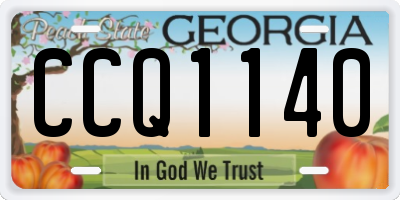 GA license plate CCQ1140