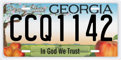 GA license plate CCQ1142