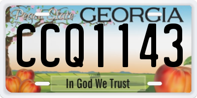GA license plate CCQ1143