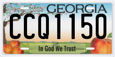 GA license plate CCQ1150