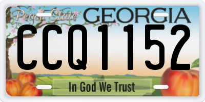 GA license plate CCQ1152