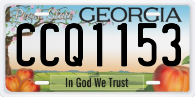GA license plate CCQ1153