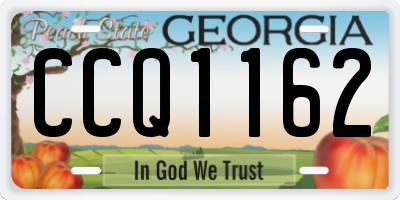 GA license plate CCQ1162