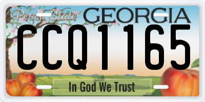 GA license plate CCQ1165
