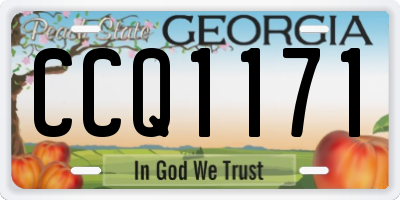 GA license plate CCQ1171