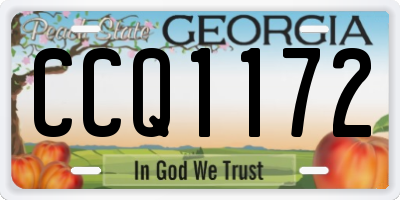 GA license plate CCQ1172
