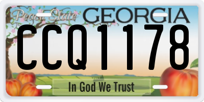 GA license plate CCQ1178