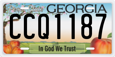 GA license plate CCQ1187