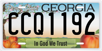 GA license plate CCQ1192