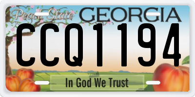 GA license plate CCQ1194
