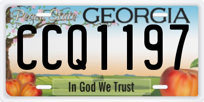 GA license plate CCQ1197