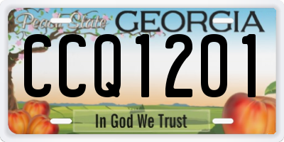 GA license plate CCQ1201