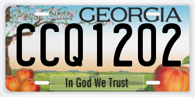 GA license plate CCQ1202