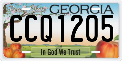 GA license plate CCQ1205