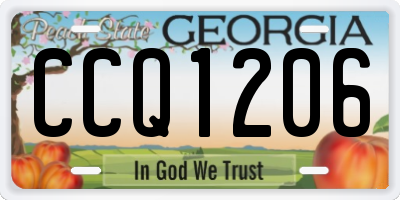 GA license plate CCQ1206