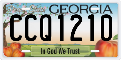 GA license plate CCQ1210