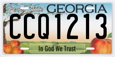 GA license plate CCQ1213