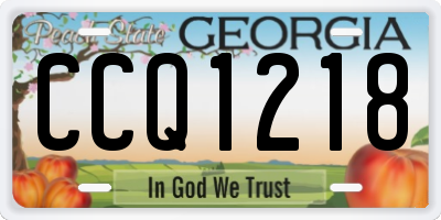 GA license plate CCQ1218