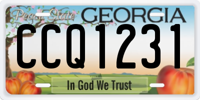 GA license plate CCQ1231