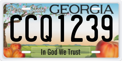 GA license plate CCQ1239