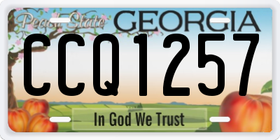 GA license plate CCQ1257