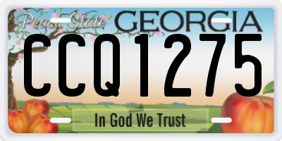 GA license plate CCQ1275