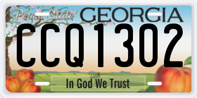 GA license plate CCQ1302