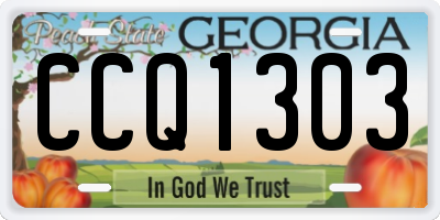 GA license plate CCQ1303