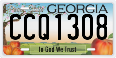 GA license plate CCQ1308