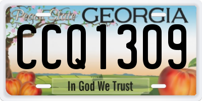 GA license plate CCQ1309