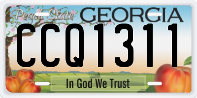 GA license plate CCQ1311