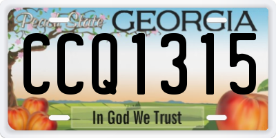 GA license plate CCQ1315