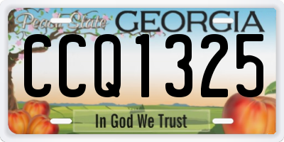 GA license plate CCQ1325