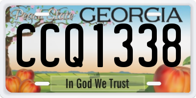 GA license plate CCQ1338