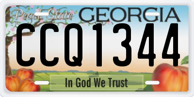 GA license plate CCQ1344