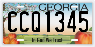GA license plate CCQ1345