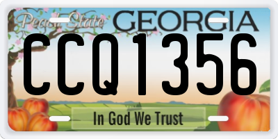 GA license plate CCQ1356