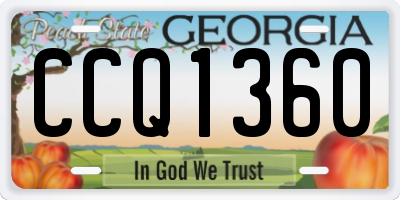 GA license plate CCQ1360