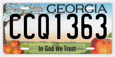 GA license plate CCQ1363