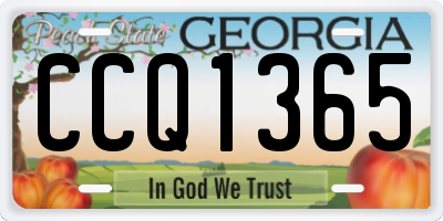 GA license plate CCQ1365