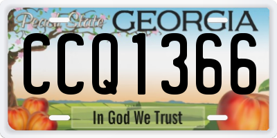 GA license plate CCQ1366