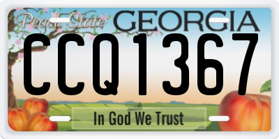 GA license plate CCQ1367