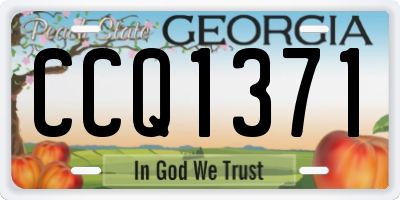 GA license plate CCQ1371